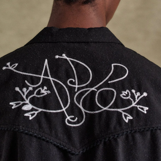 Andersson Bell Black ADSB Chain Embroidery Shirts Black ATB1280M