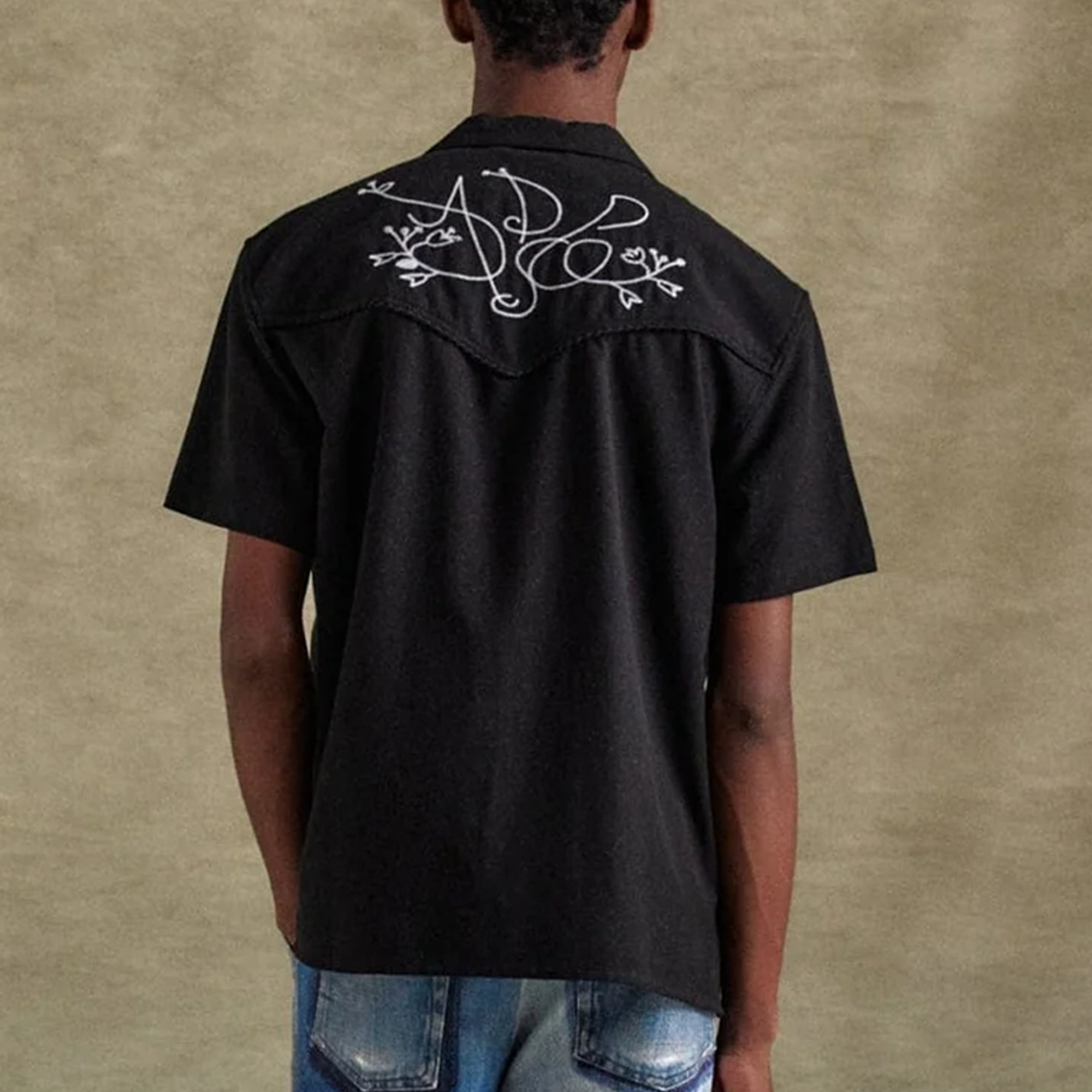 Andersson Bell Black ADSB Chain Embroidery Shirts Black ATB1280M