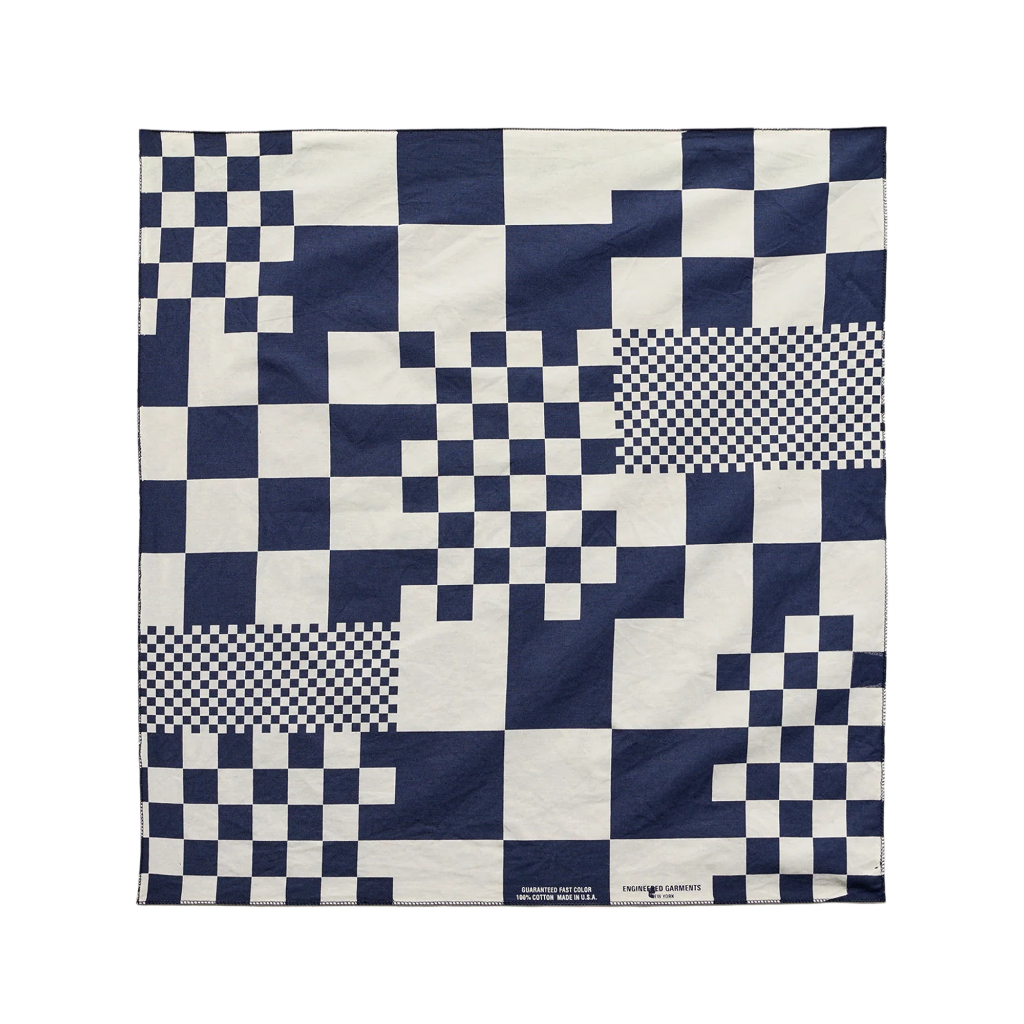 Engineered Garments Printed Bandana Navy Checker