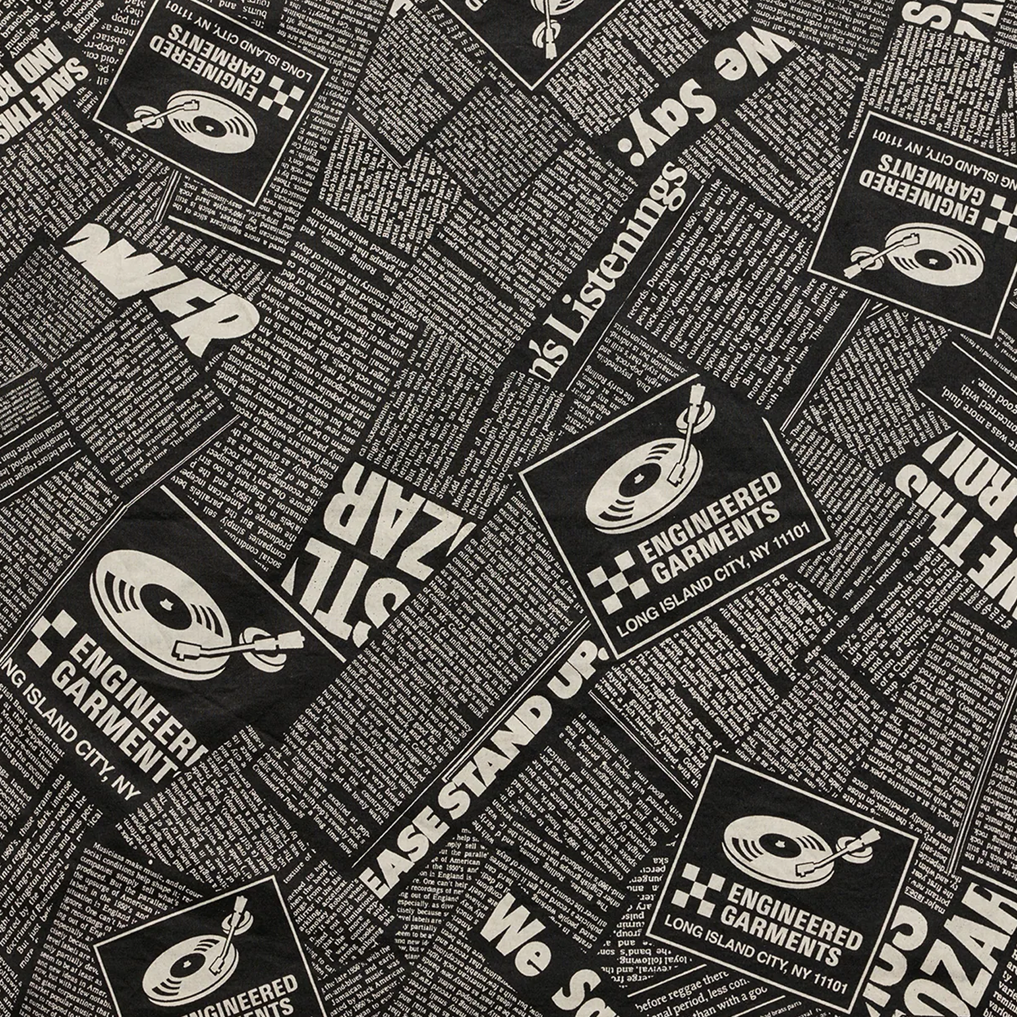 Engineered Garments Printed Bandana Black News
