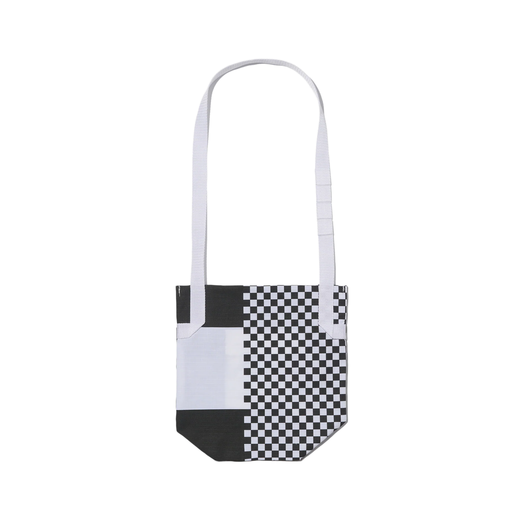 Engineered Garments Shoulder Pouch White/Black Checker Print Cotton Ripstop