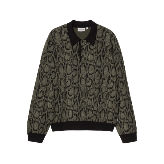 Carhartt WIP L/S Snake Polo Snake Camo Jacquard Leaf