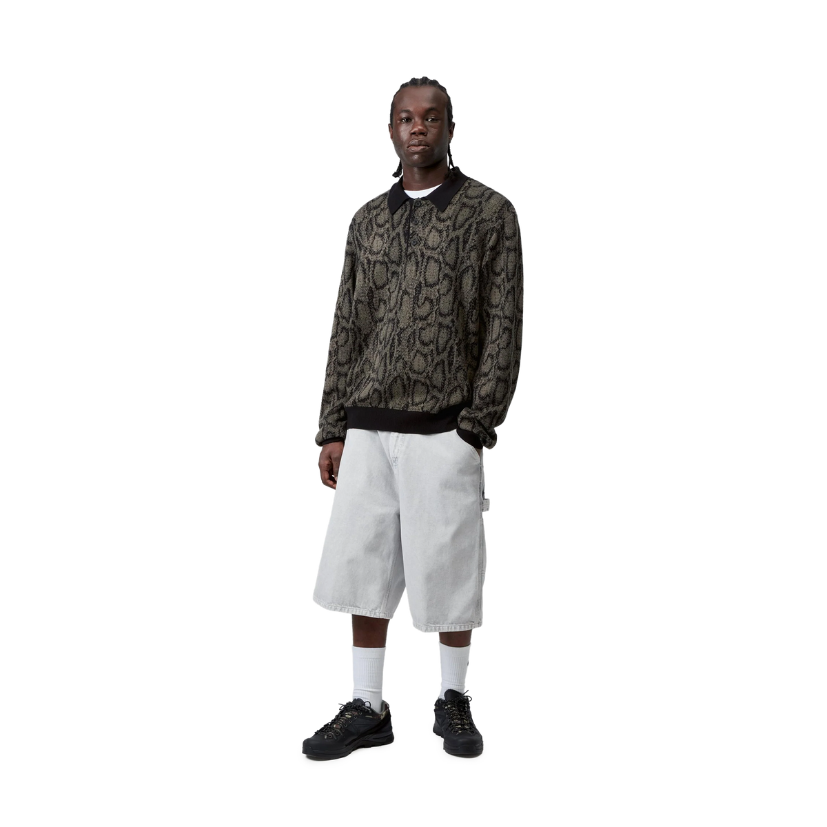 Carhartt WIP L/S Snake Polo Snake Camo Jacquard Leaf