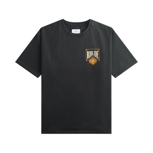 R H U D E Playing Card T-Shirt Vintage Black/Yellow