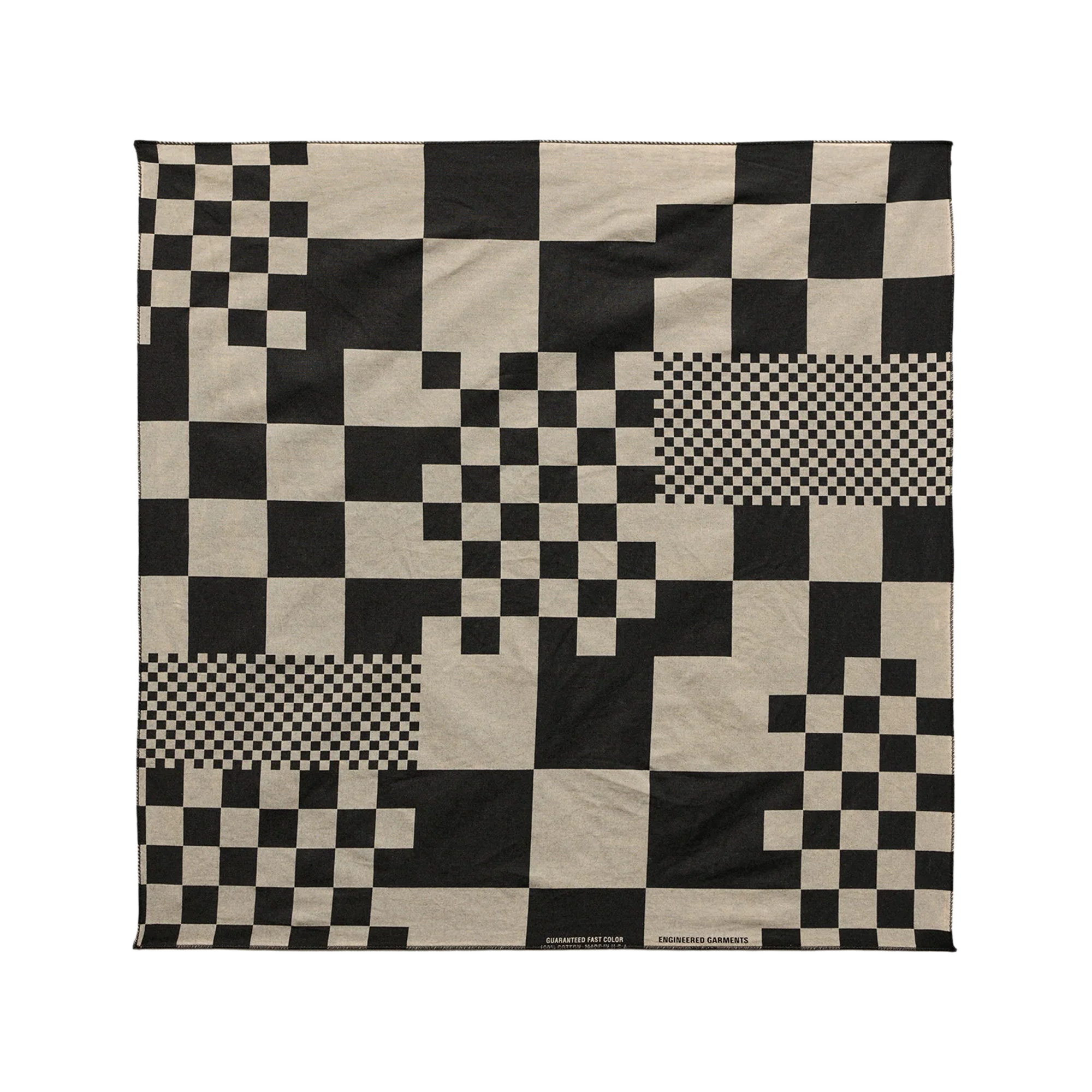 Engineered Garments Printed Bandana Black Checker