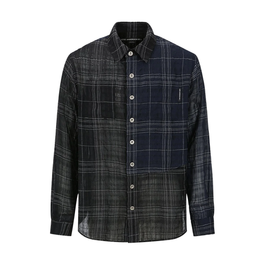 Andersson Bell Check Layered Shirts Black ATB1275M