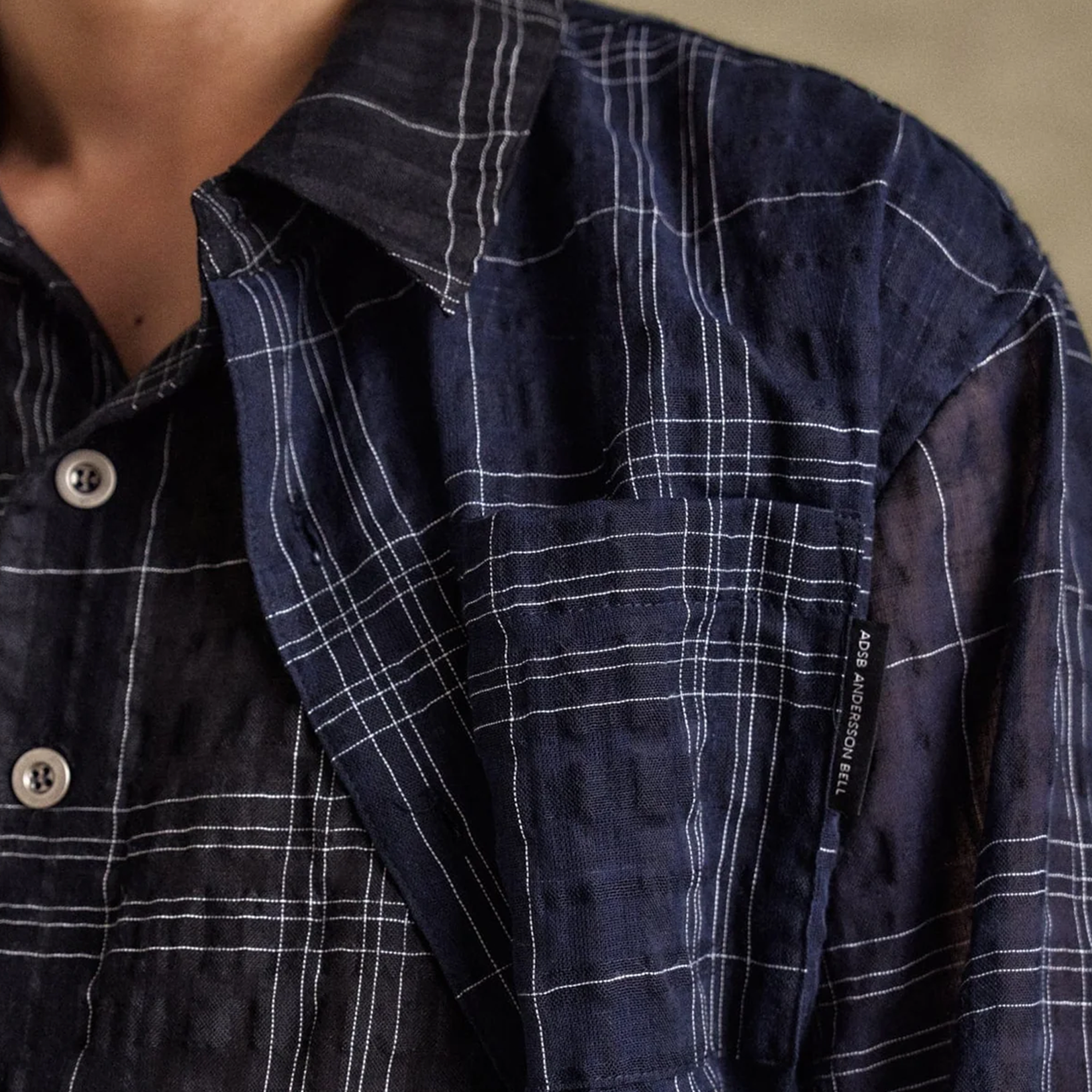 Andersson Bell Check Layered Shirts Black ATB1275M