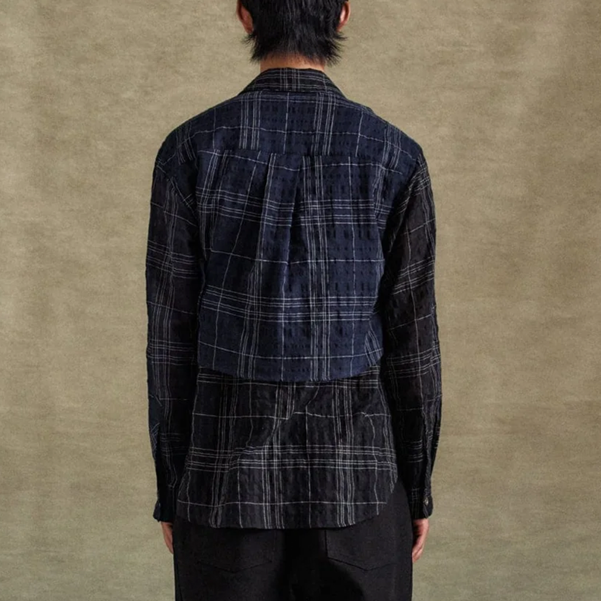 Andersson Bell Check Layered Shirts Black ATB1275M