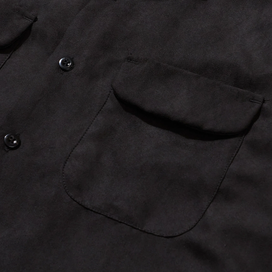 Engineered Garments Classic Shirt A Black Polyester Lt.Weight Fake Suede