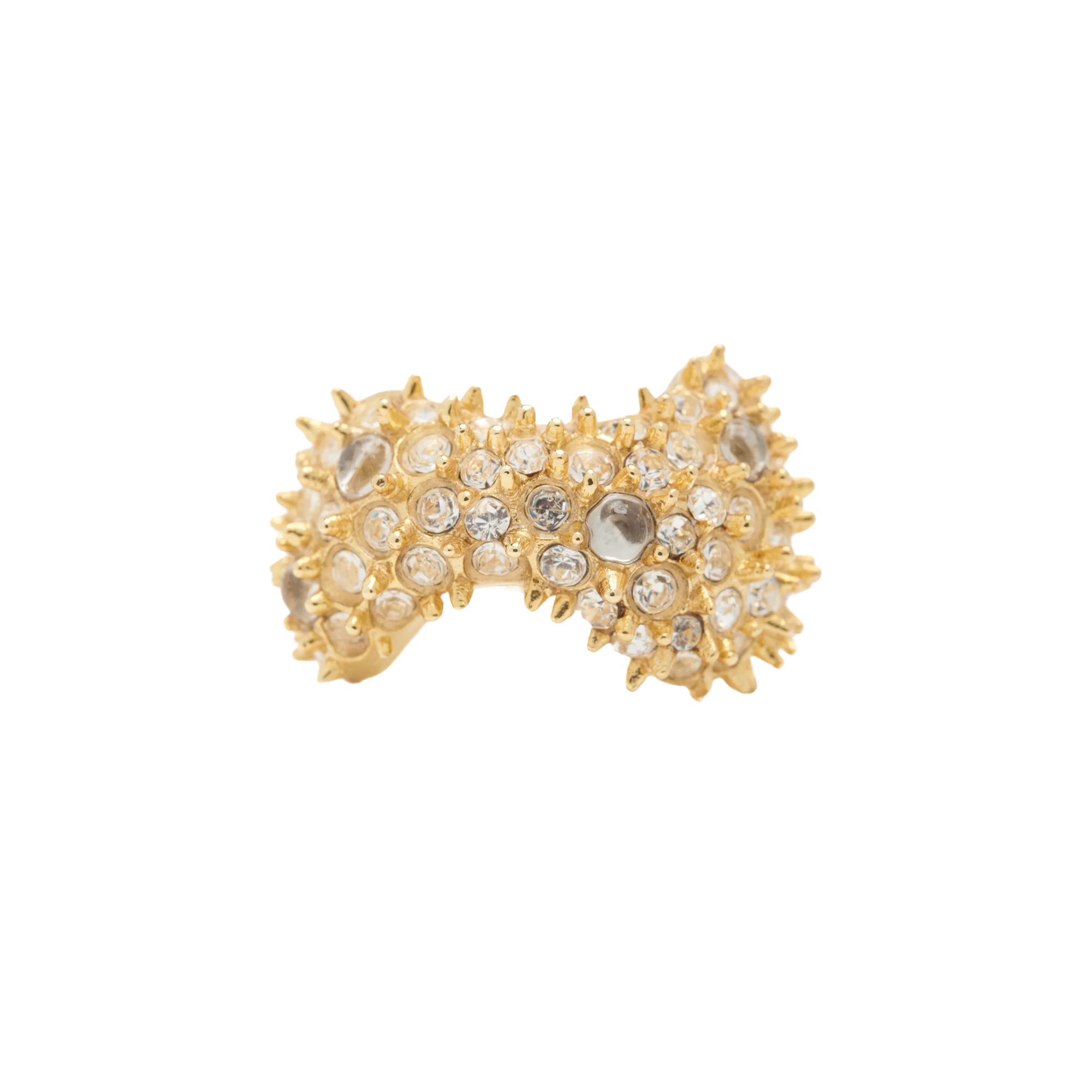 Collina Strada Bat Spike Ring Gold Clear