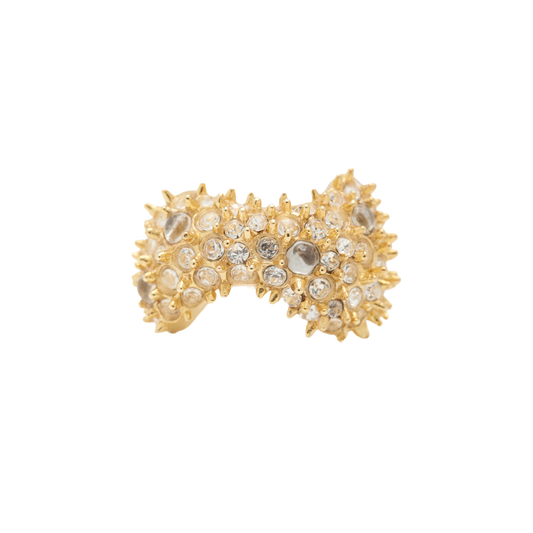 Collina Strada Bat Spike Ring Gold Clear