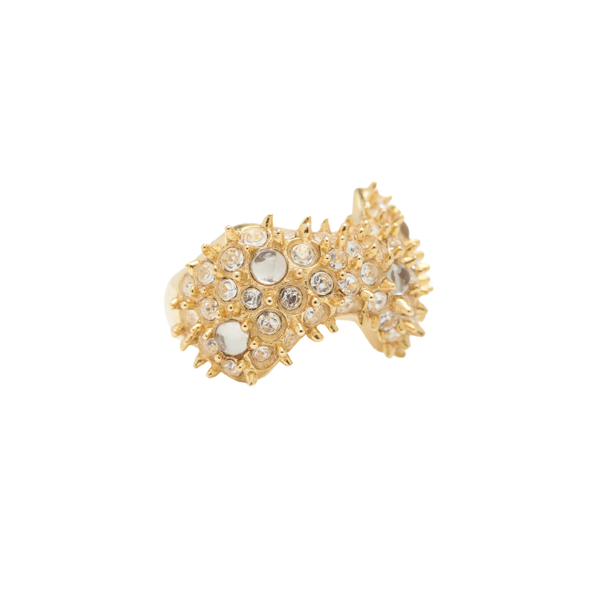 Collina Strada Bat Spike Ring Gold Clear