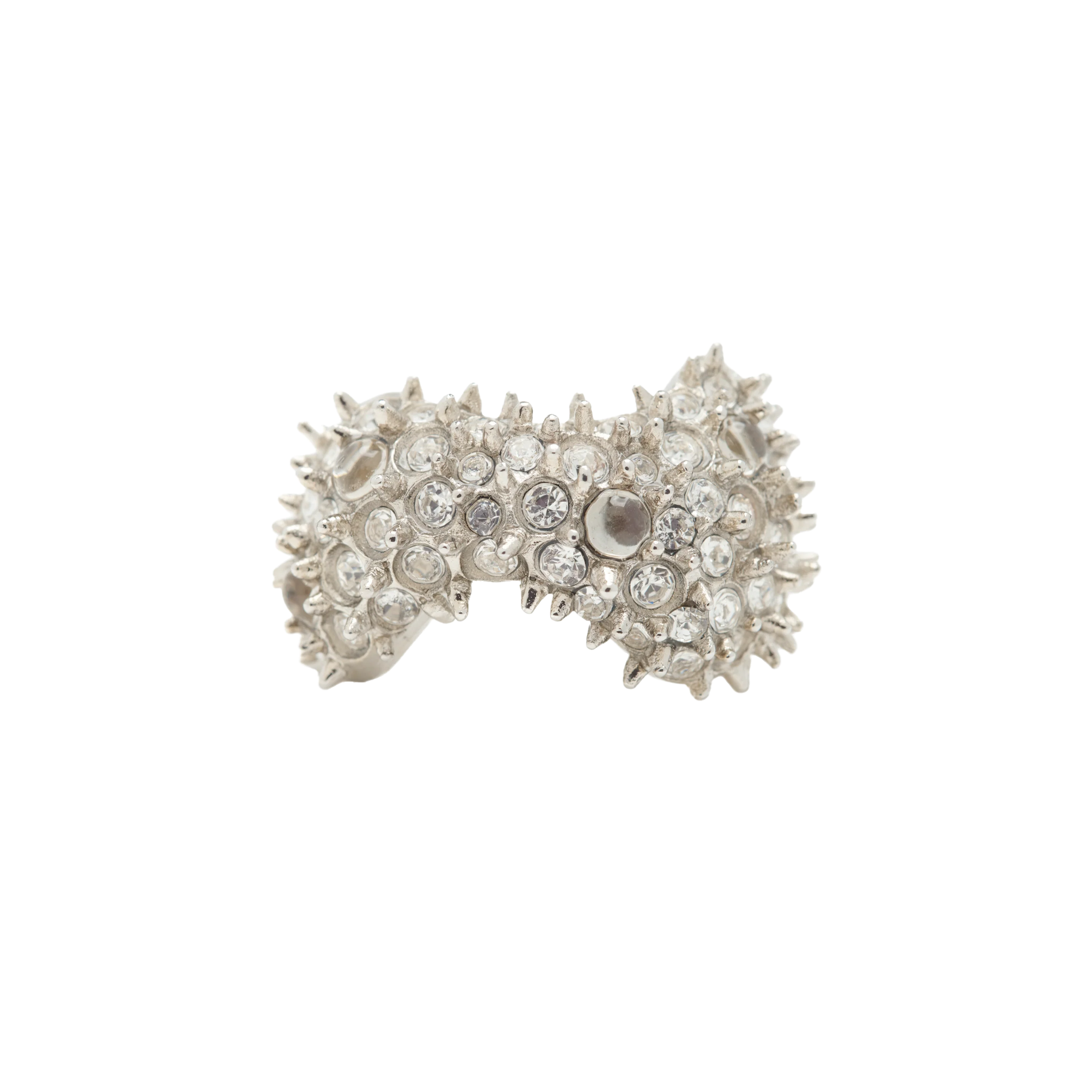 Collina Strada Bat Spike Ring Silver Clear