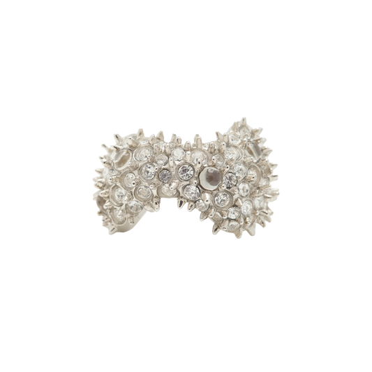 Collina Strada Bat Spike Ring Silver Clear