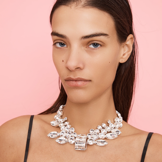 Collina Strada Chandelier Choker Silver Clear