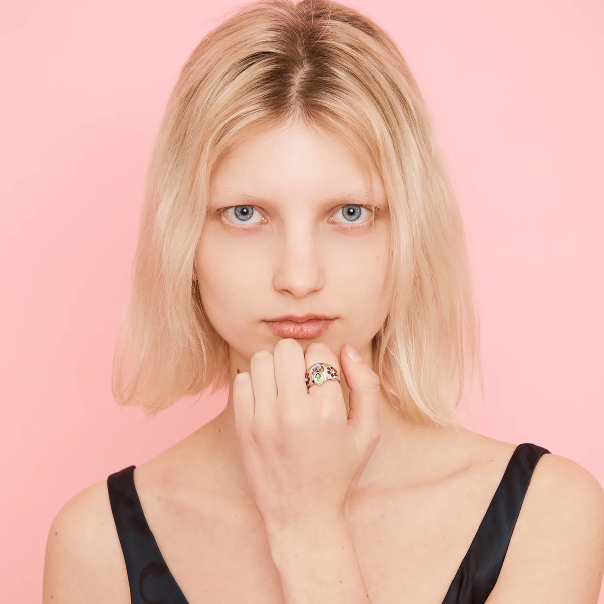 Collina Strada Cosmic Daisy Ring Sky Ruby