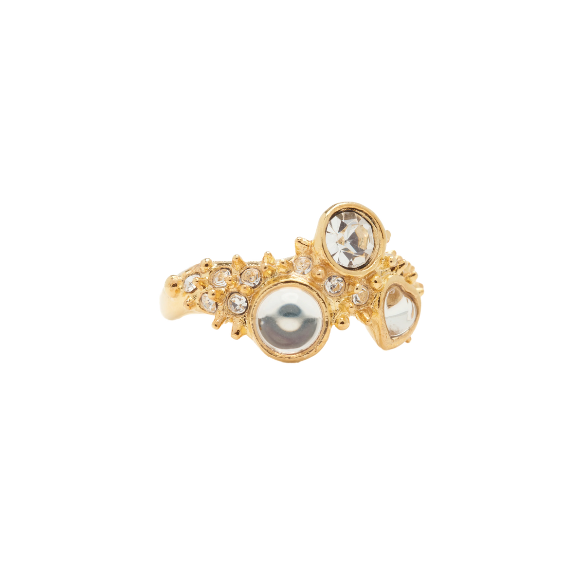 Collina Strada Florence Spike Ring Gold Clear