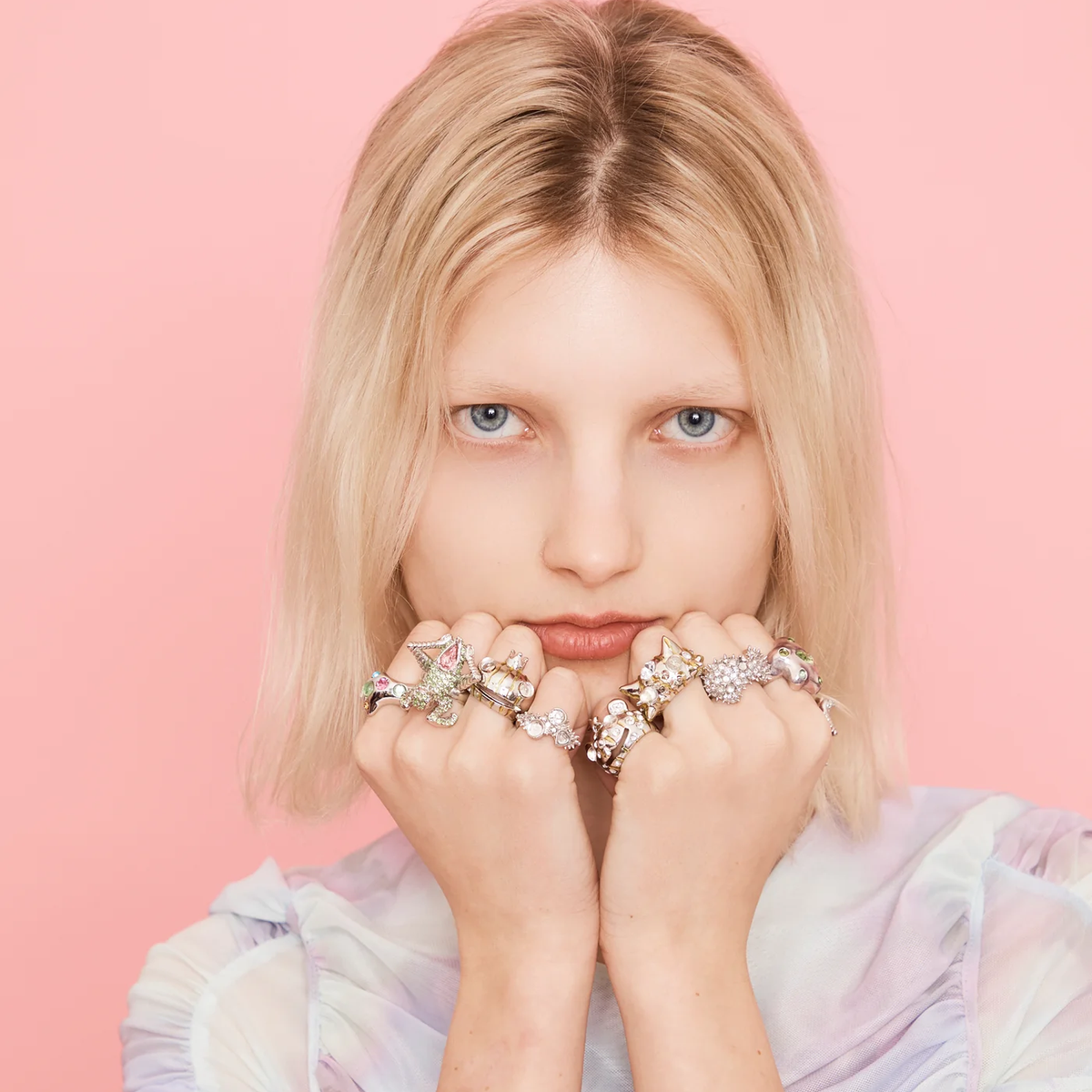 Collina Strada Florence Spike Ring Silver Clear