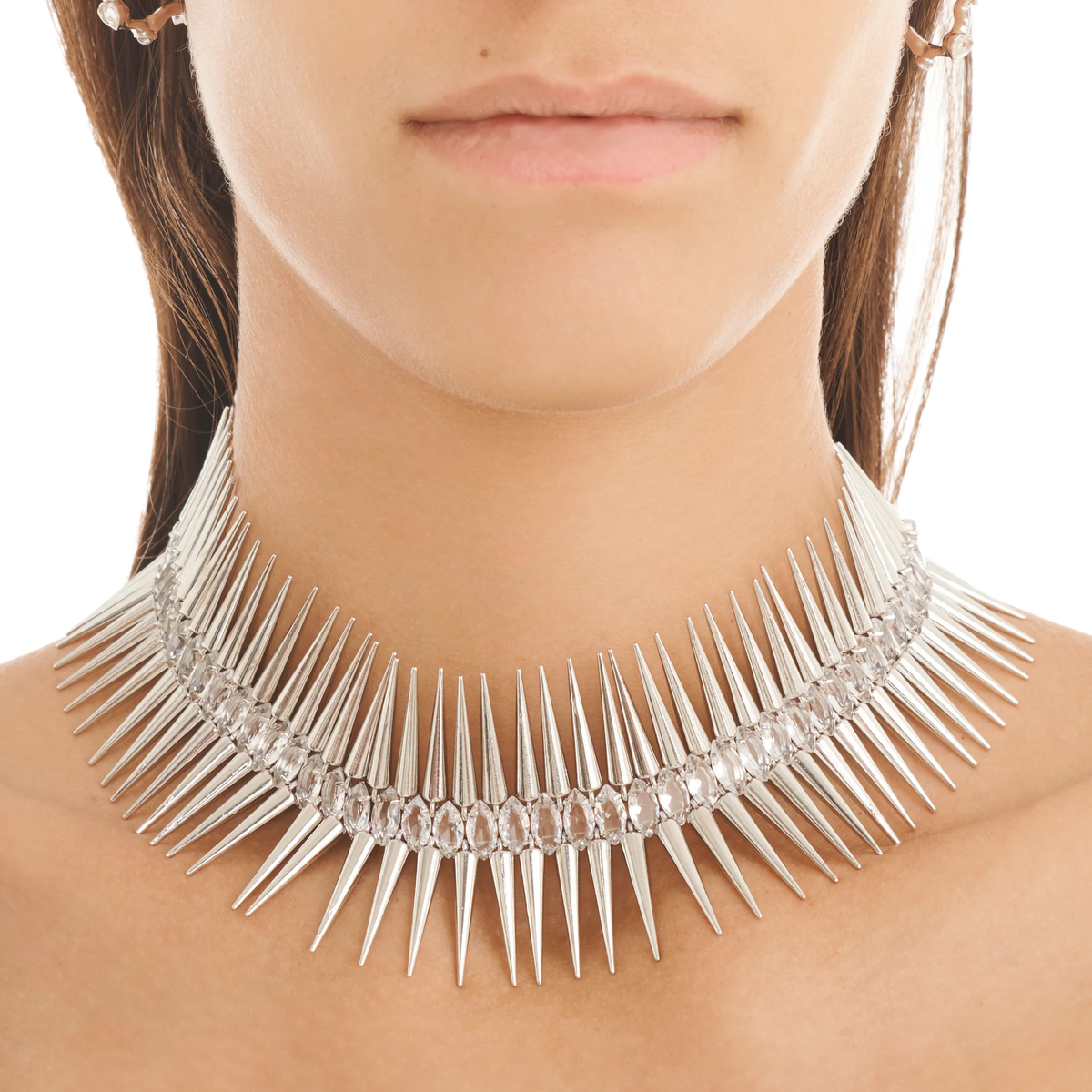 Collina Strada Goth Choker Silver Clear