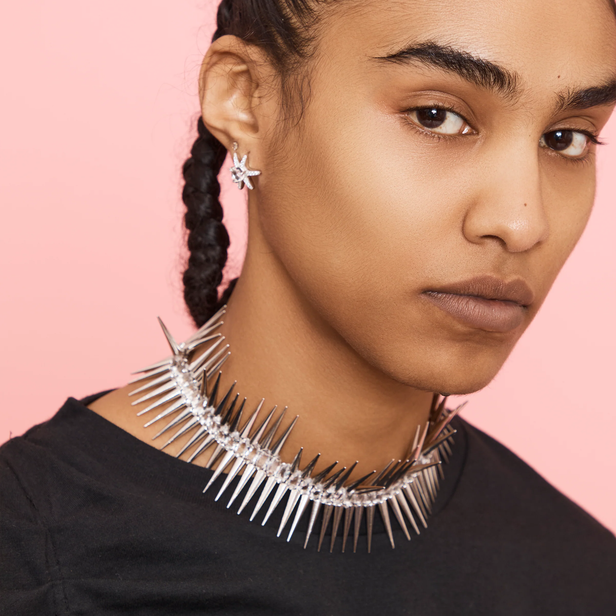 Collina Strada Goth Choker Silver Clear