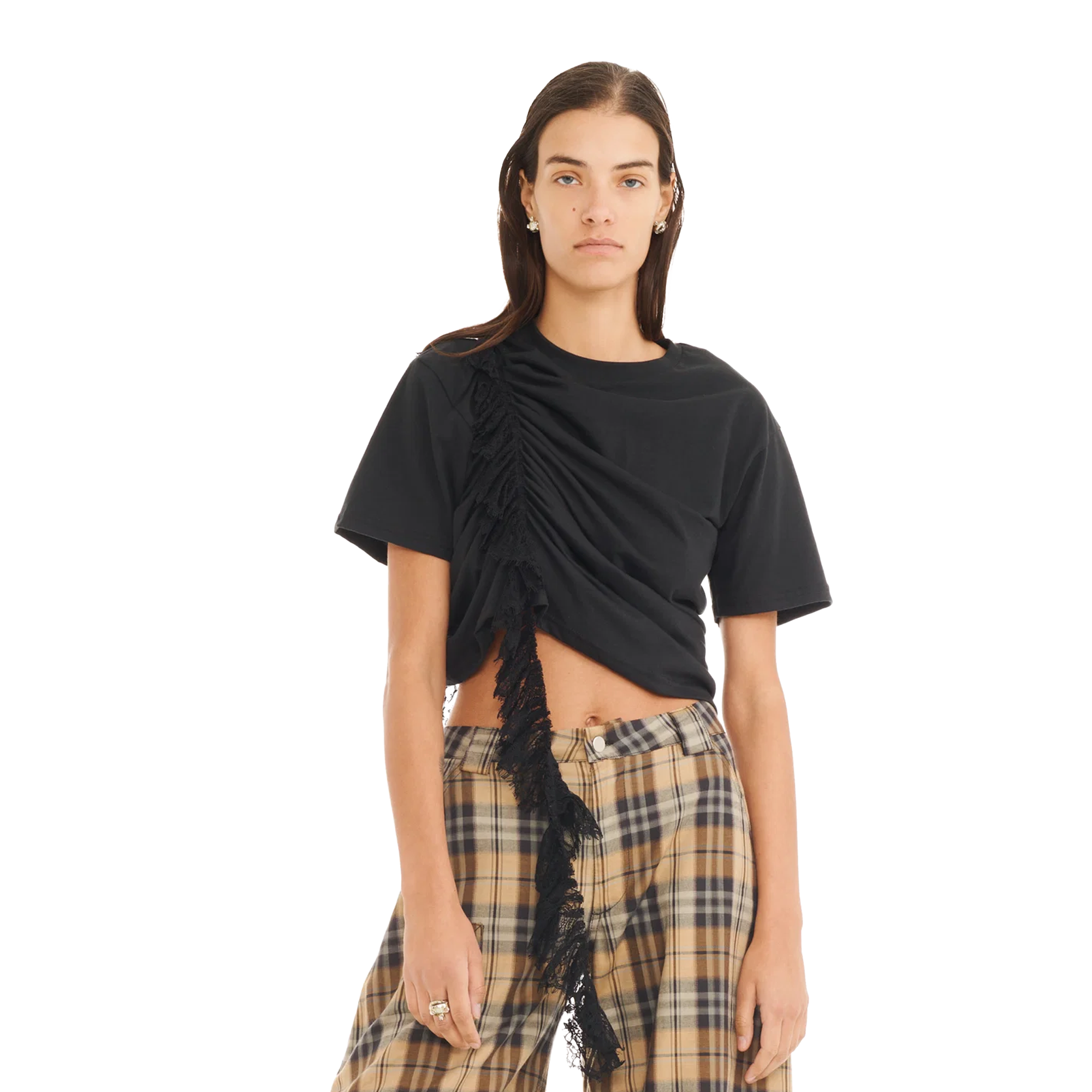 Collina Strada Lace Amaryllis Duo T-Shirt Black