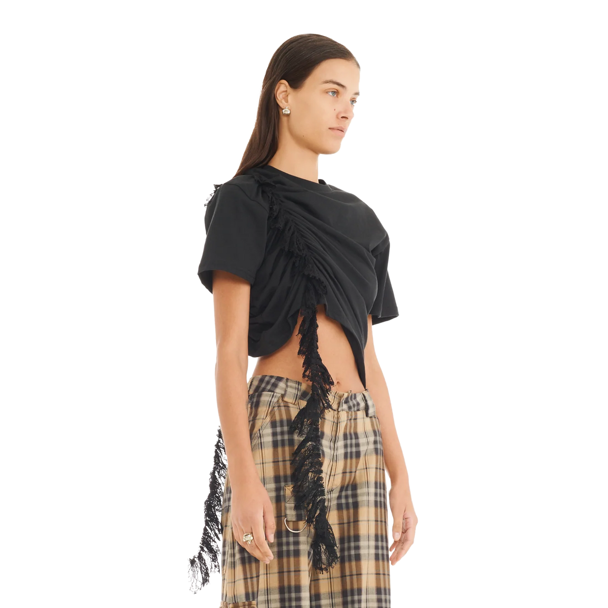Collina Strada Lace Amaryllis Duo T-Shirt Black