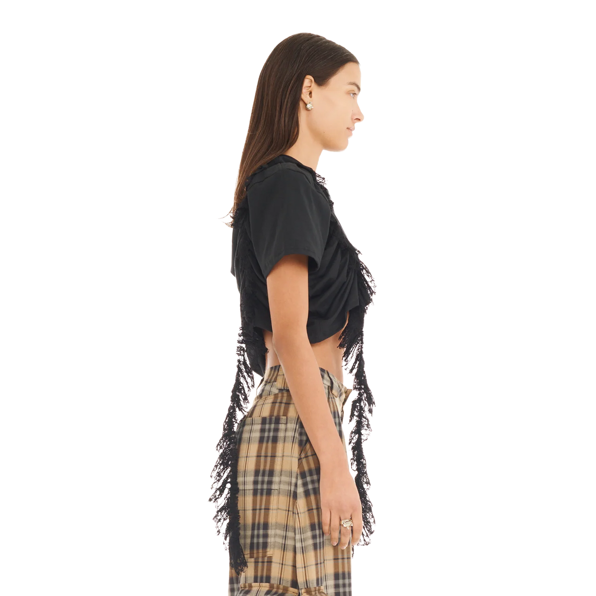Collina Strada Lace Amaryllis Duo T-Shirt Black