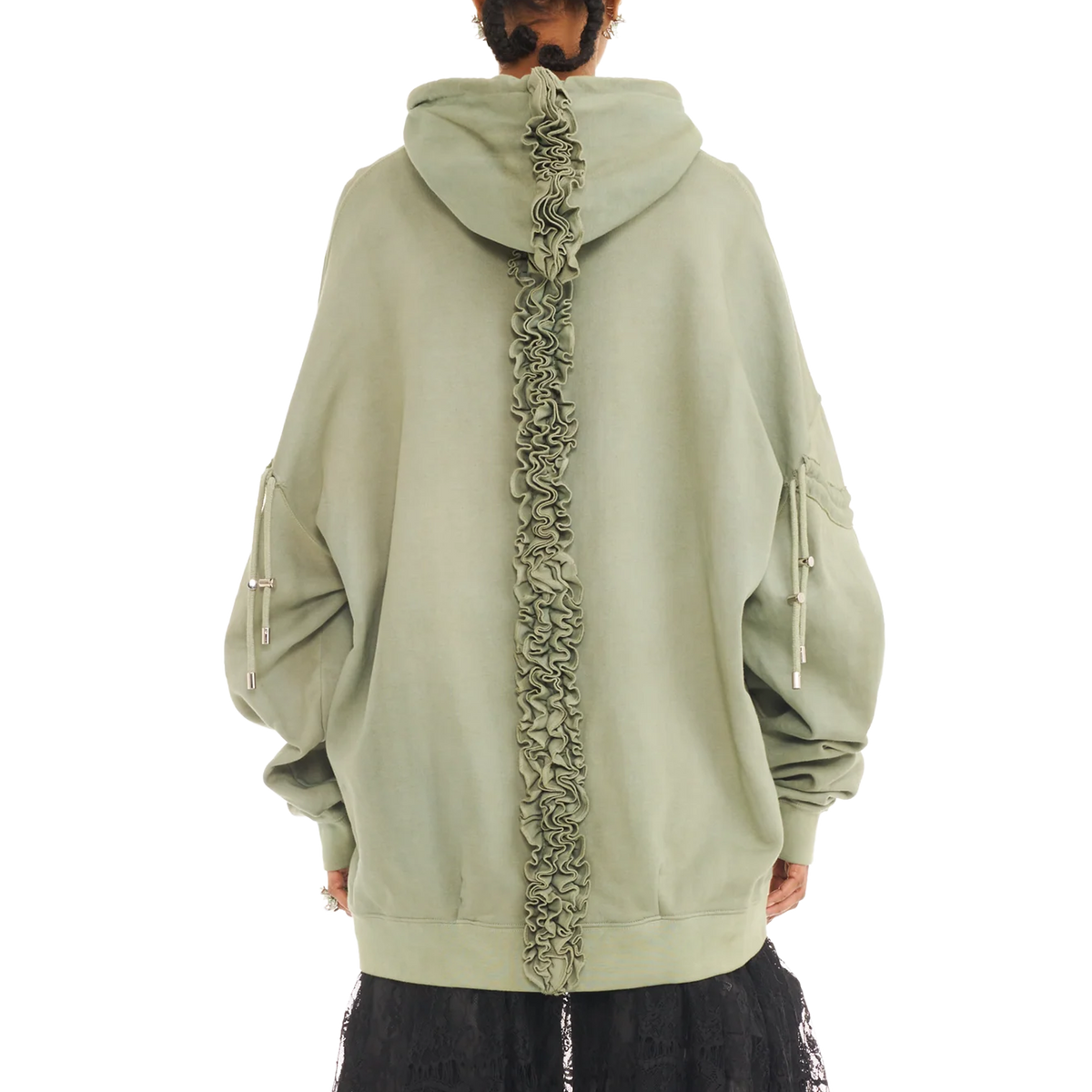 Collina Strada Mohawk Burst Hoodie Olive Twin Flowers