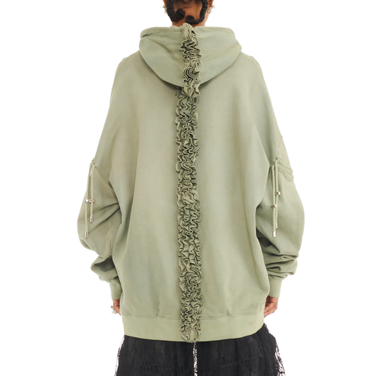 Collina Strada Mohawk Burst Hoodie Olive Twin Flowers
