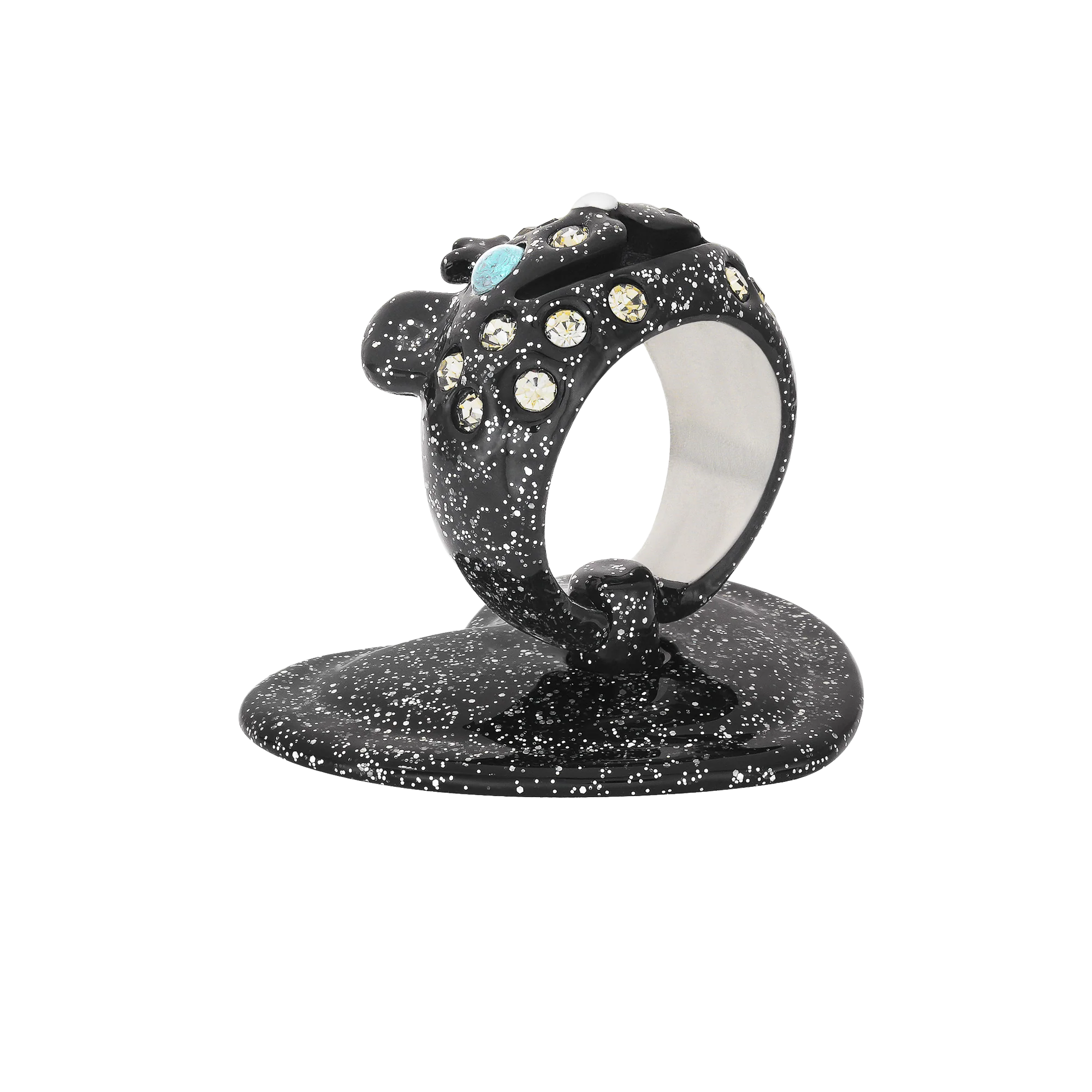 Stand Oil  x Collina Strada Princess Bear Grip Ring Black Glitter