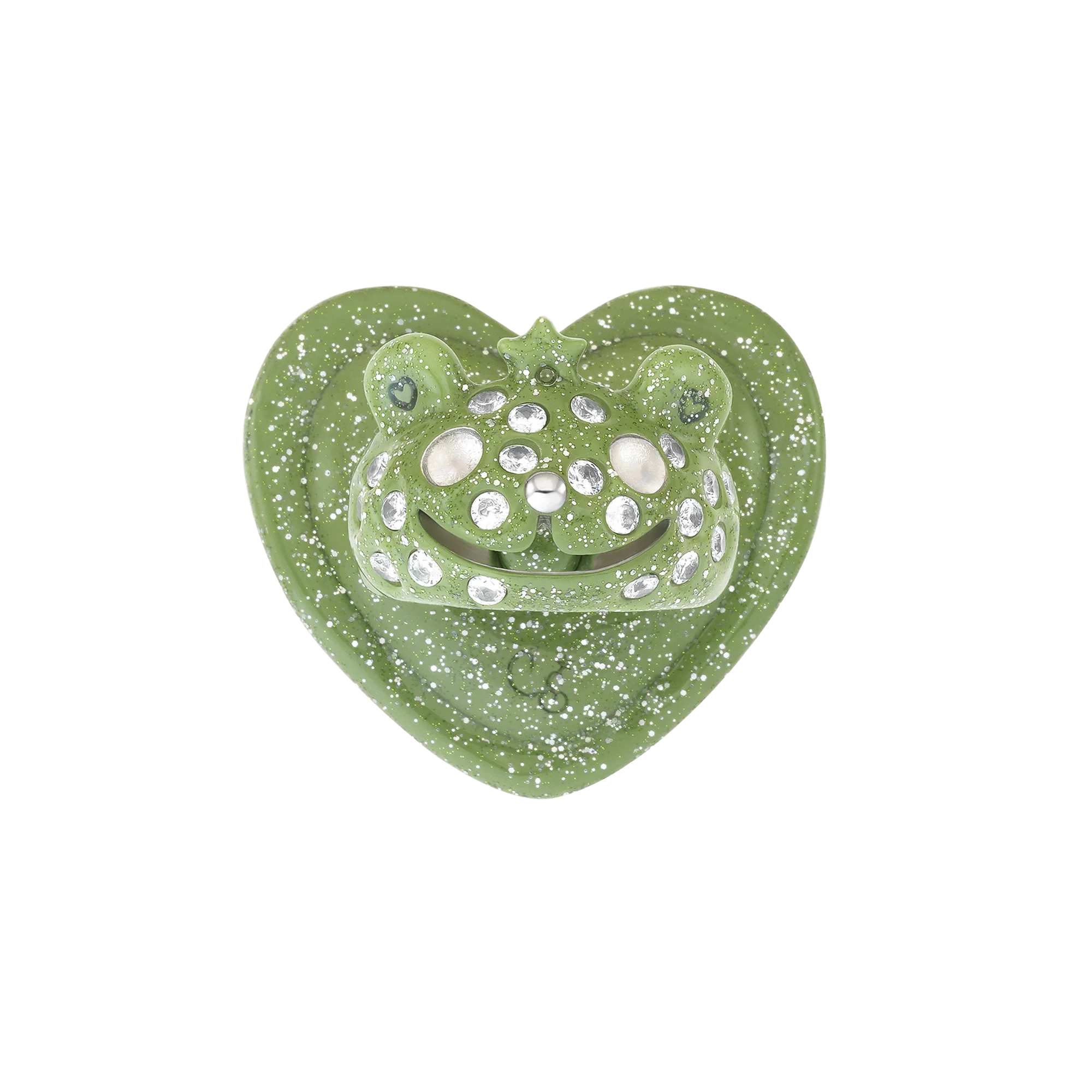 Stand Oil  x Collina Strada Princess Bear Grip Ring Green Glitter