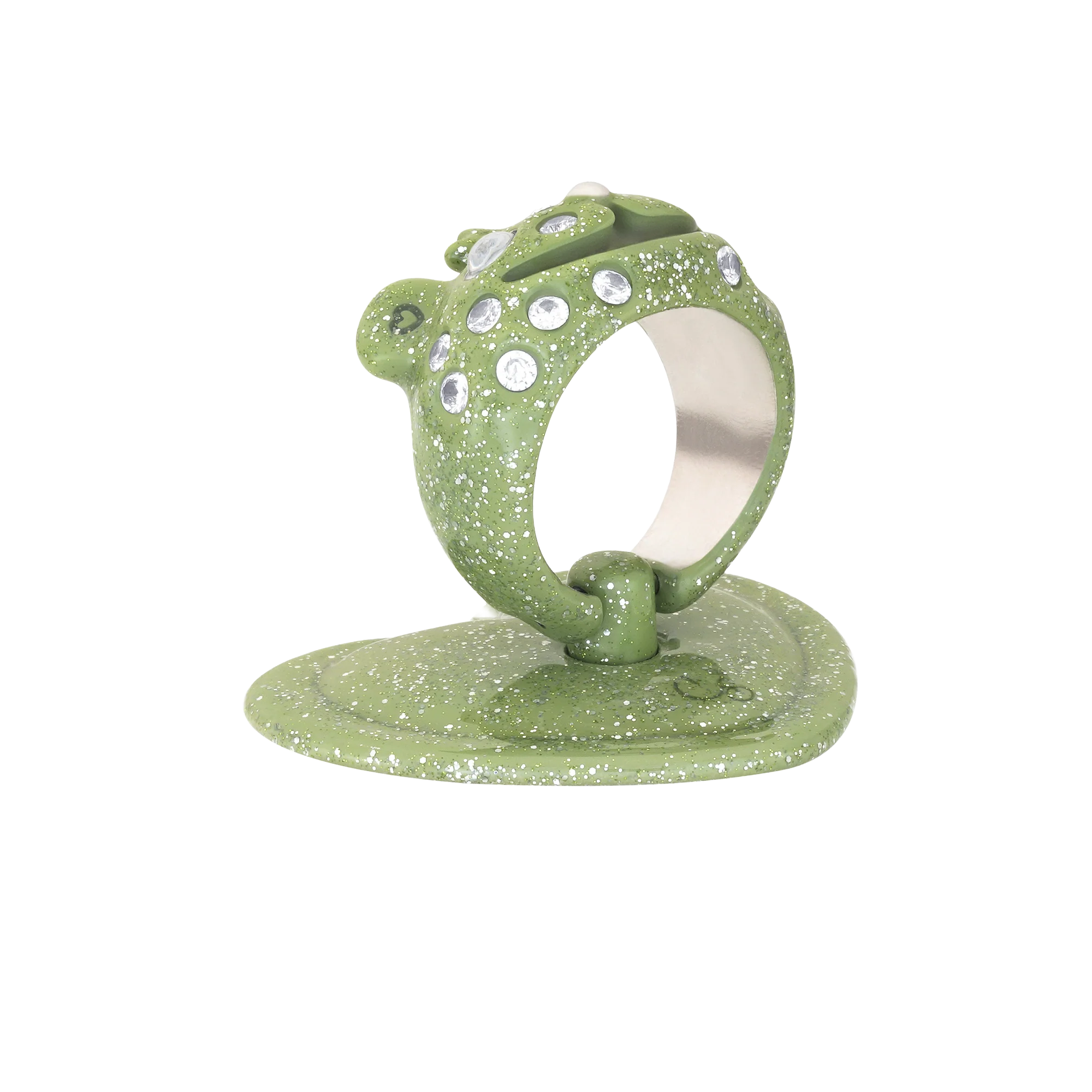 Stand Oil  x Collina Strada Princess Bear Grip Ring Green Glitter