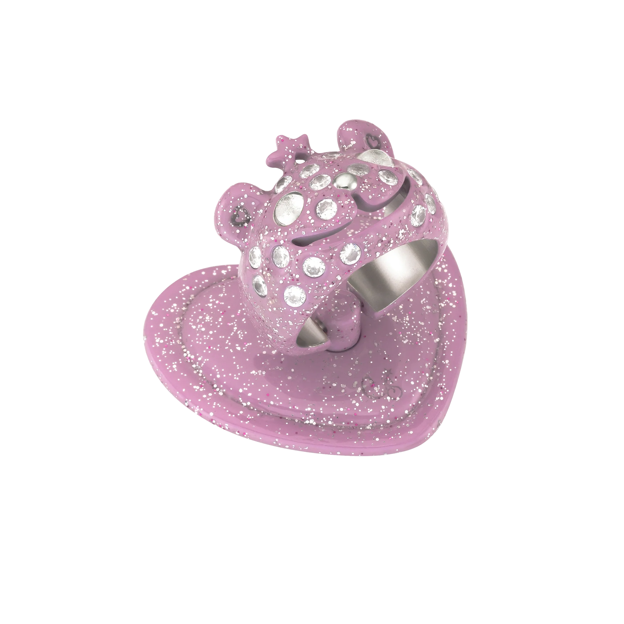 Stand Oil  x Collina Strada Princess Bear Grip Ring Pink Glitter