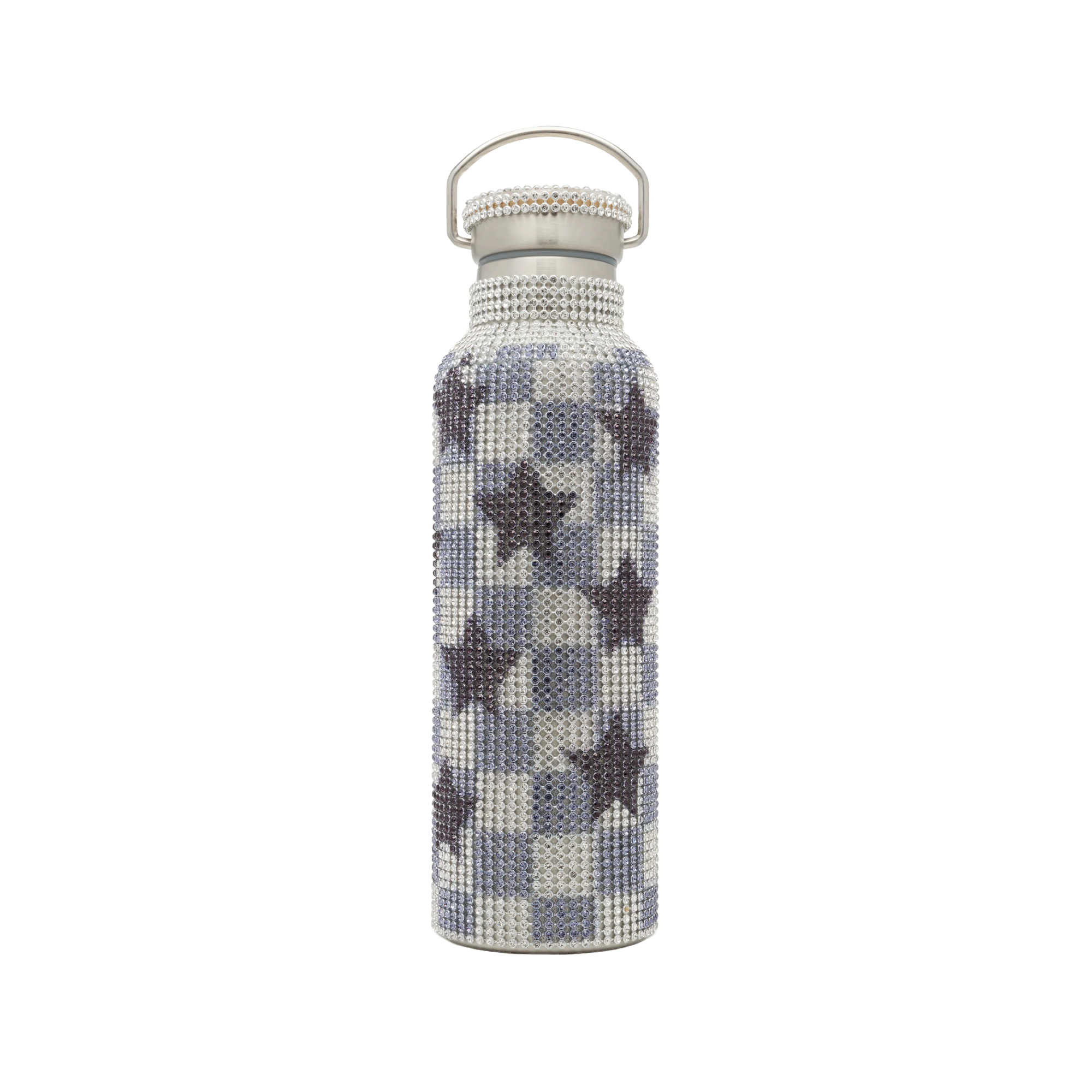 Collina Strada Water Bottle Star Black /White Check