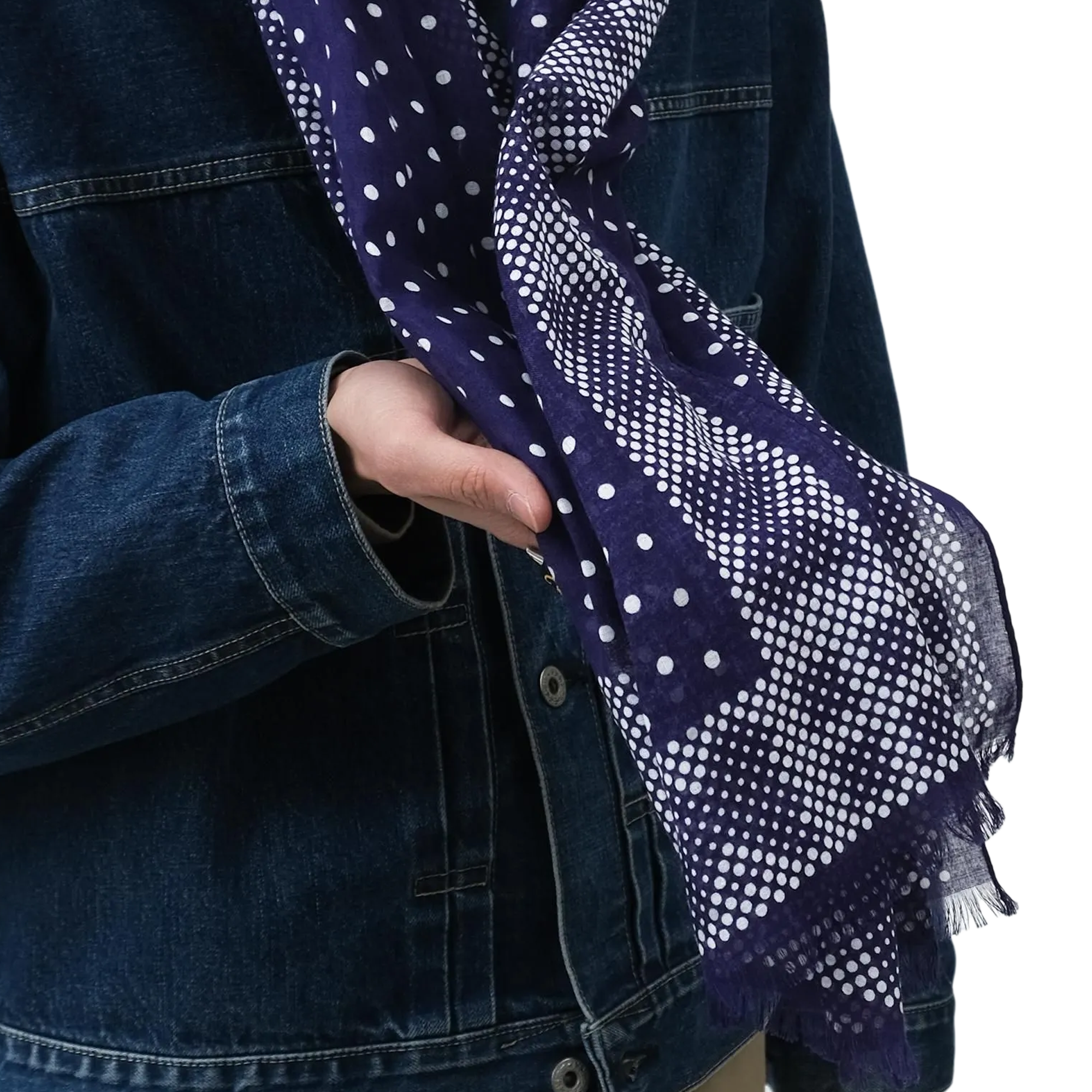 Needles Stole Cotton Gauze Eggplant