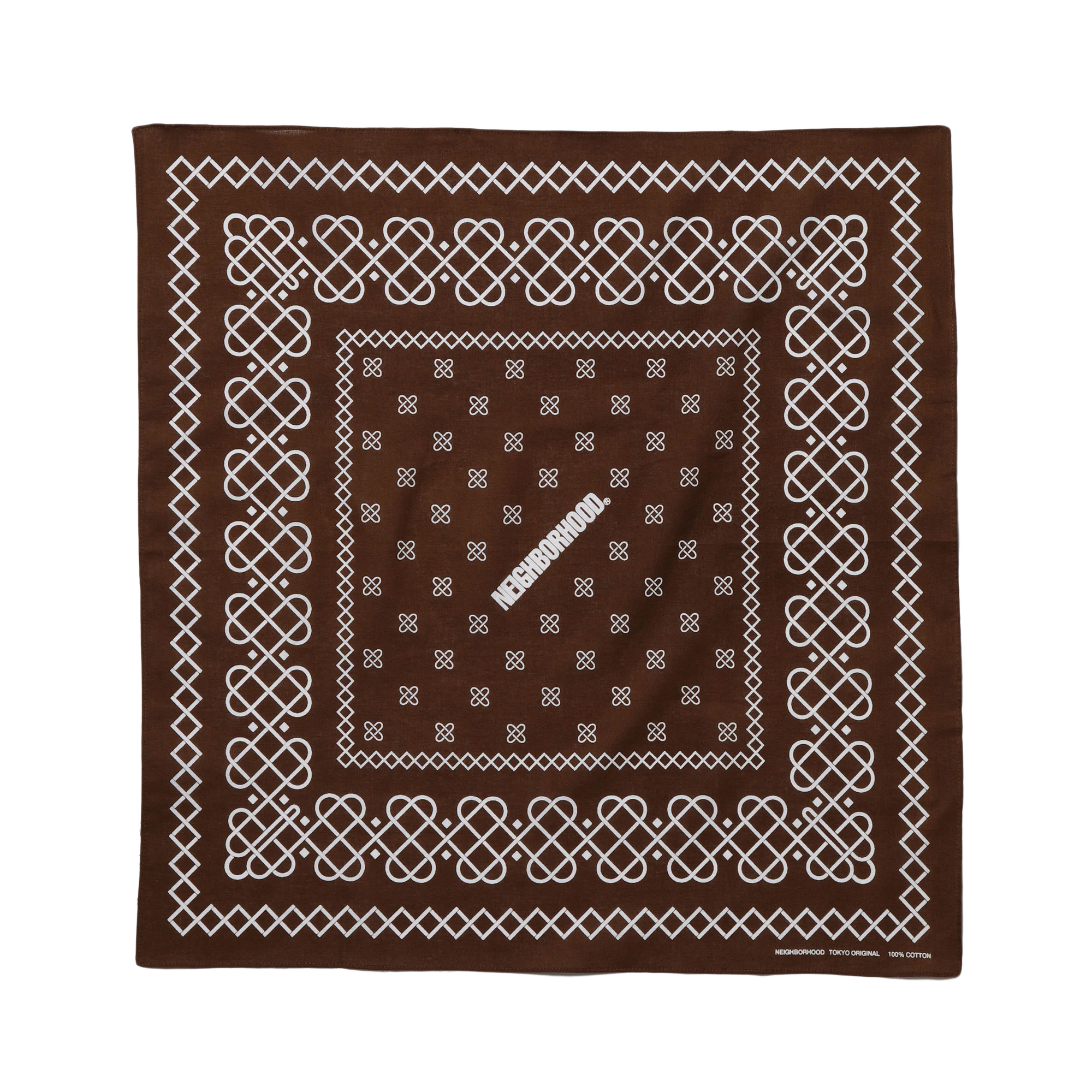 Neighborhood Line Pattern Bandana Brown 252BXNH-AC03