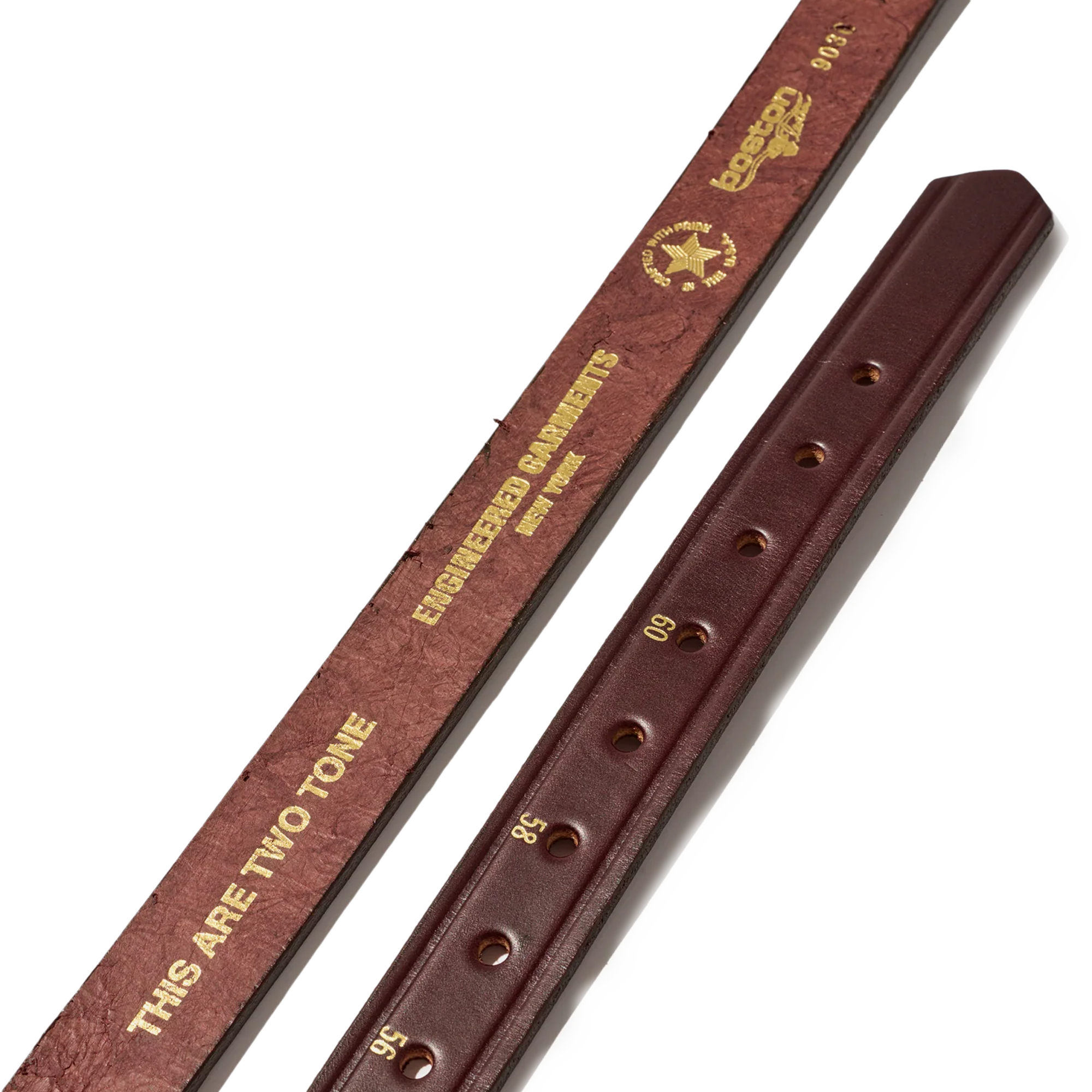 Engineered Garments Sizing Belt Brown Leather