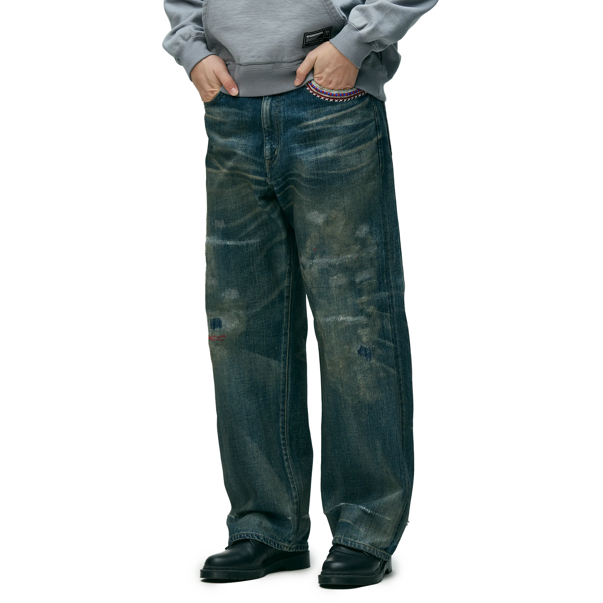Neighborhood Savage Denim Dp Wide Pants Indigo 261XBNH-PTM07IN