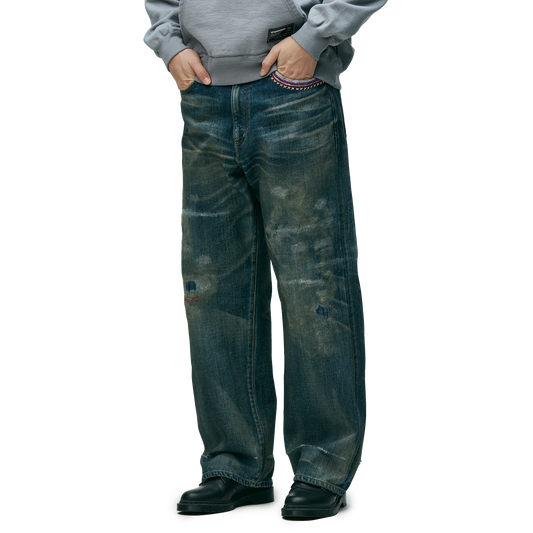 Neighborhood Savage Denim Dp Wide Pants Indigo 261XBNH-PTM07IN