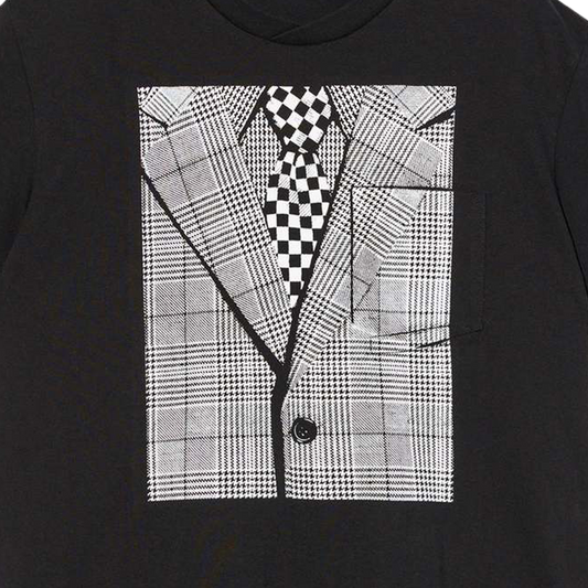 Engineered Garments Printed Cross Crew Neck T-shirt Black Suit