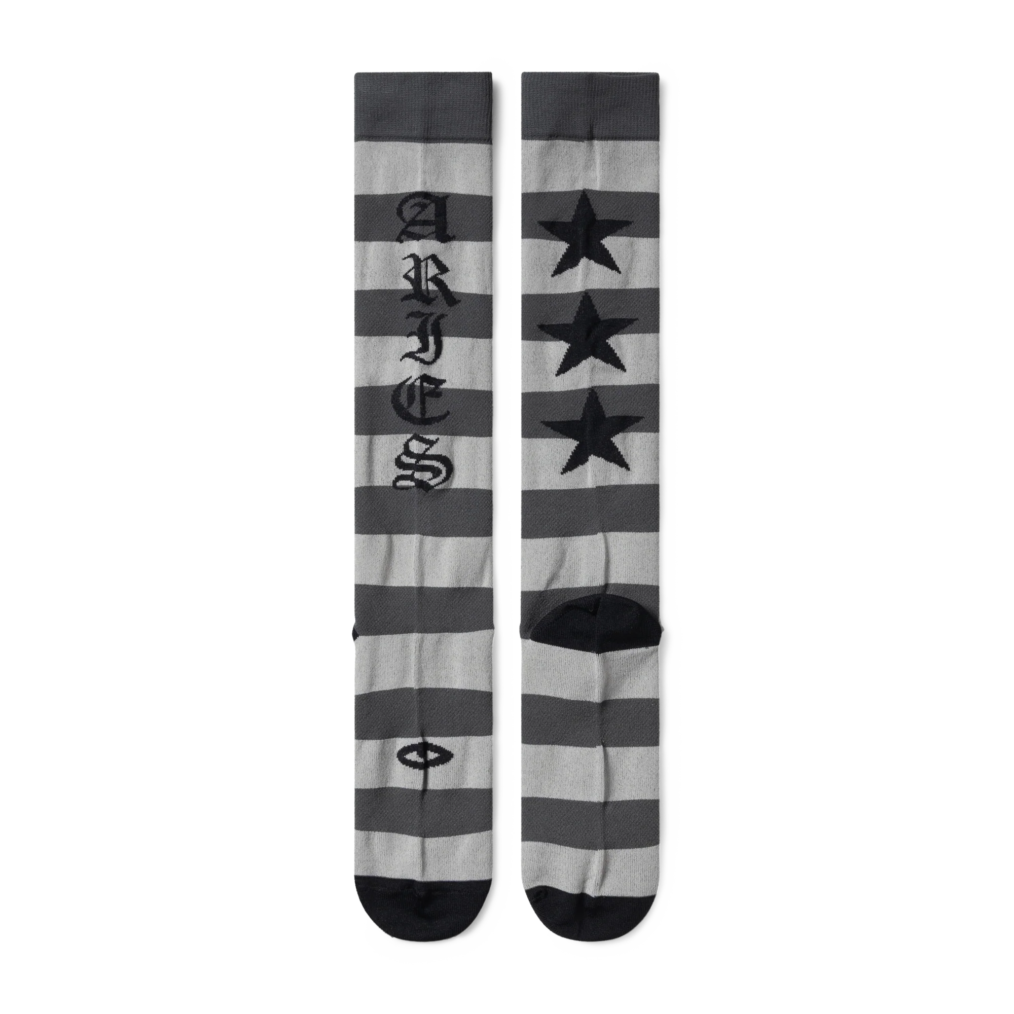 Aries Stripey Knee High Socks Black