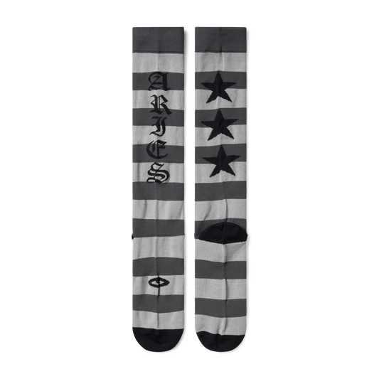 Aries Stripey Knee High Socks Black