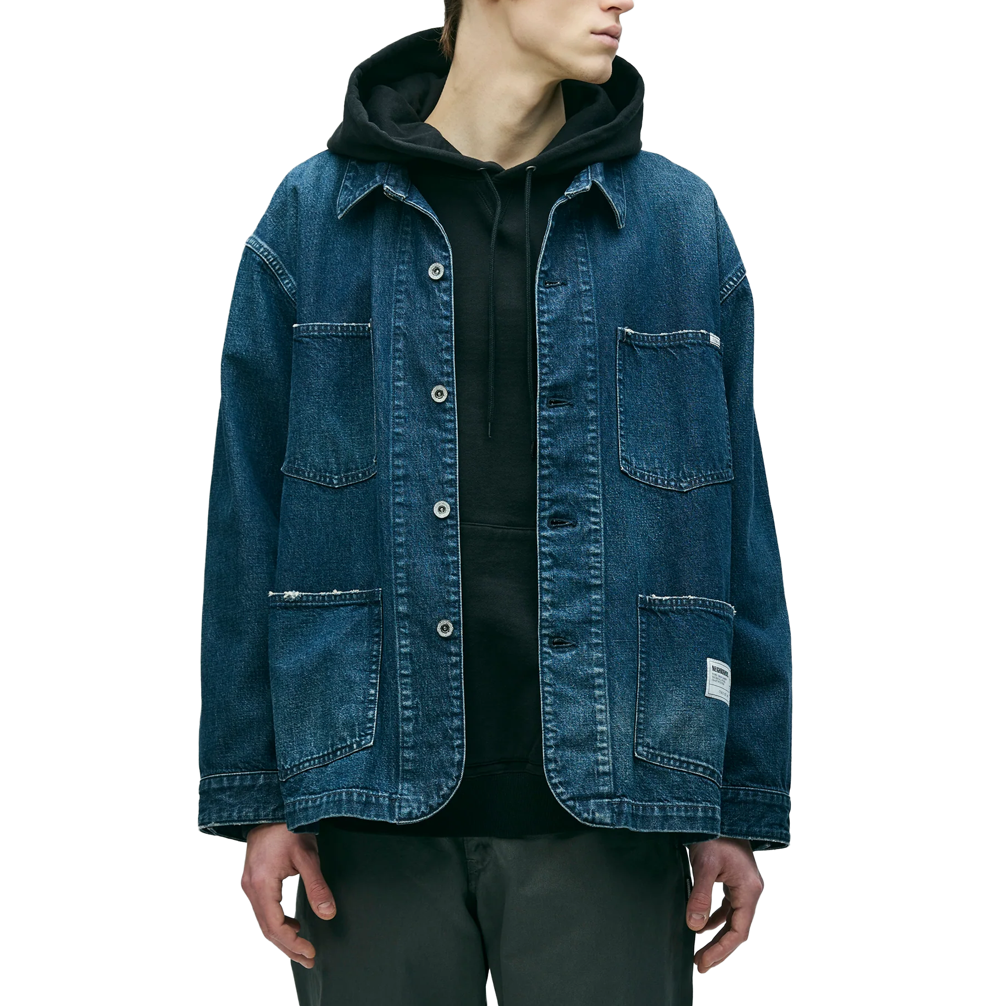 Neighborhood Washed Denim Coverall Jacket Indigo