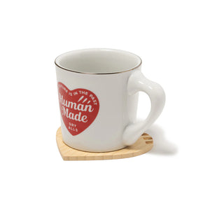 Human Made Heart Bamboo Coaster Set 2P Beige HM29GD084