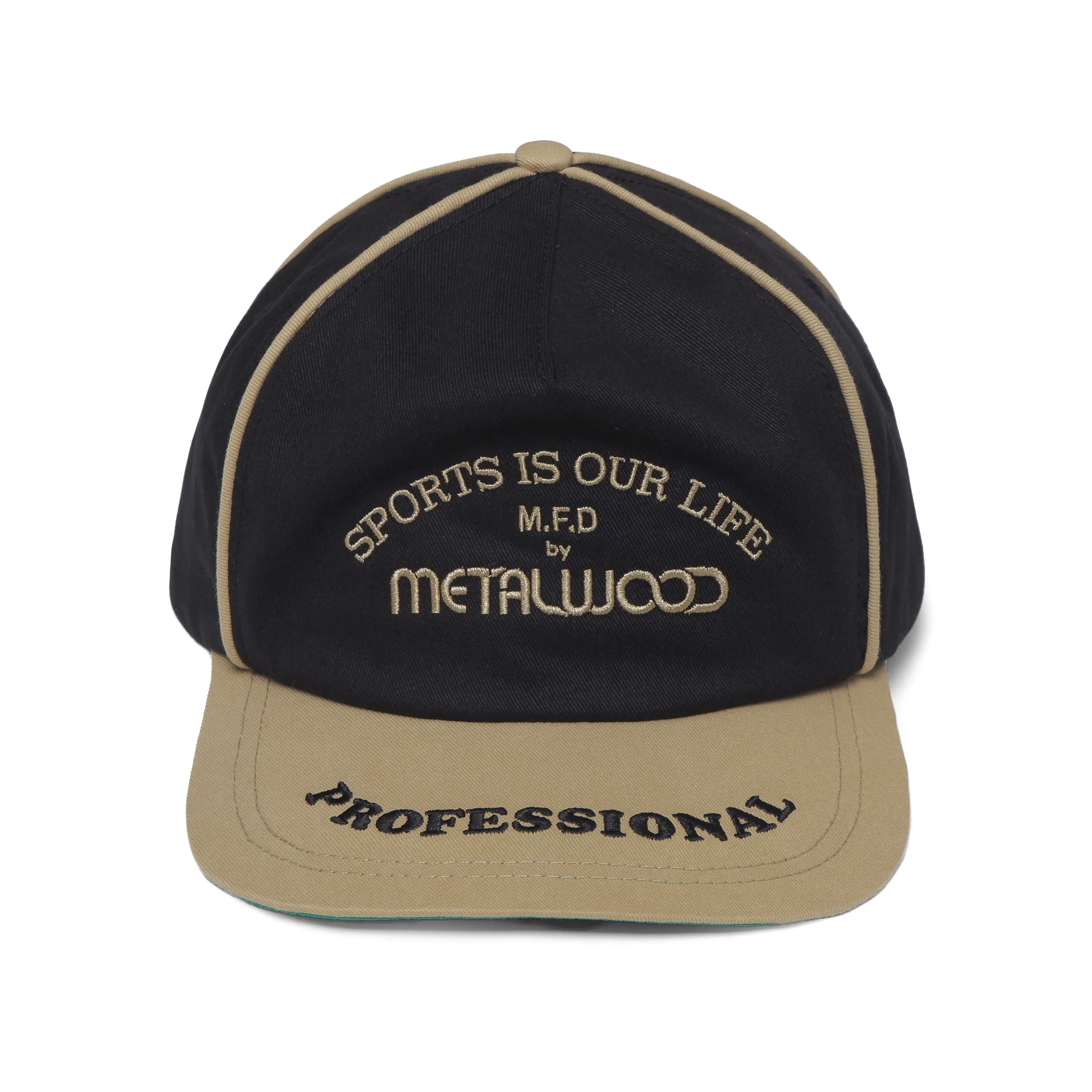 Metalwood Professional Piping Snapback Hat Black