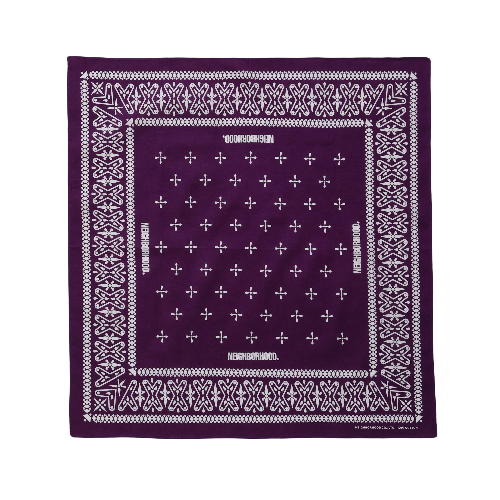 Neighborhood Cross Pattern Bandana Purple