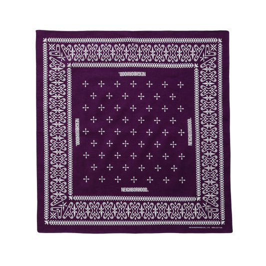 Neighborhood Cross Pattern Bandana Purple