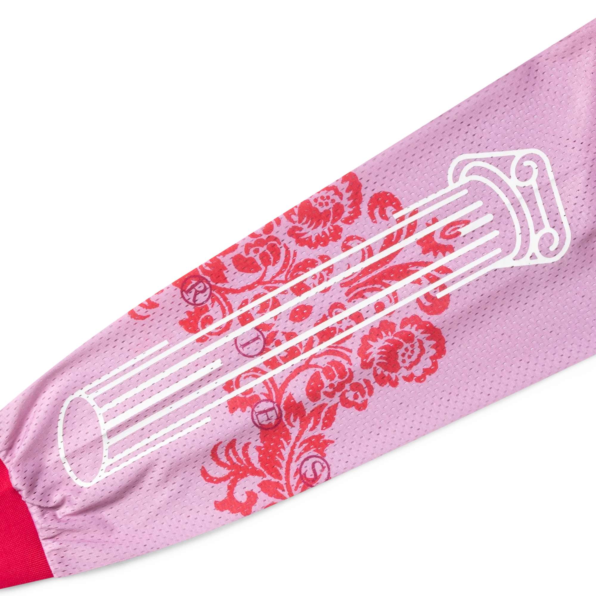 Aries Graphic Gothic Lace Airtex Long Sleeve T-Shirt Pink