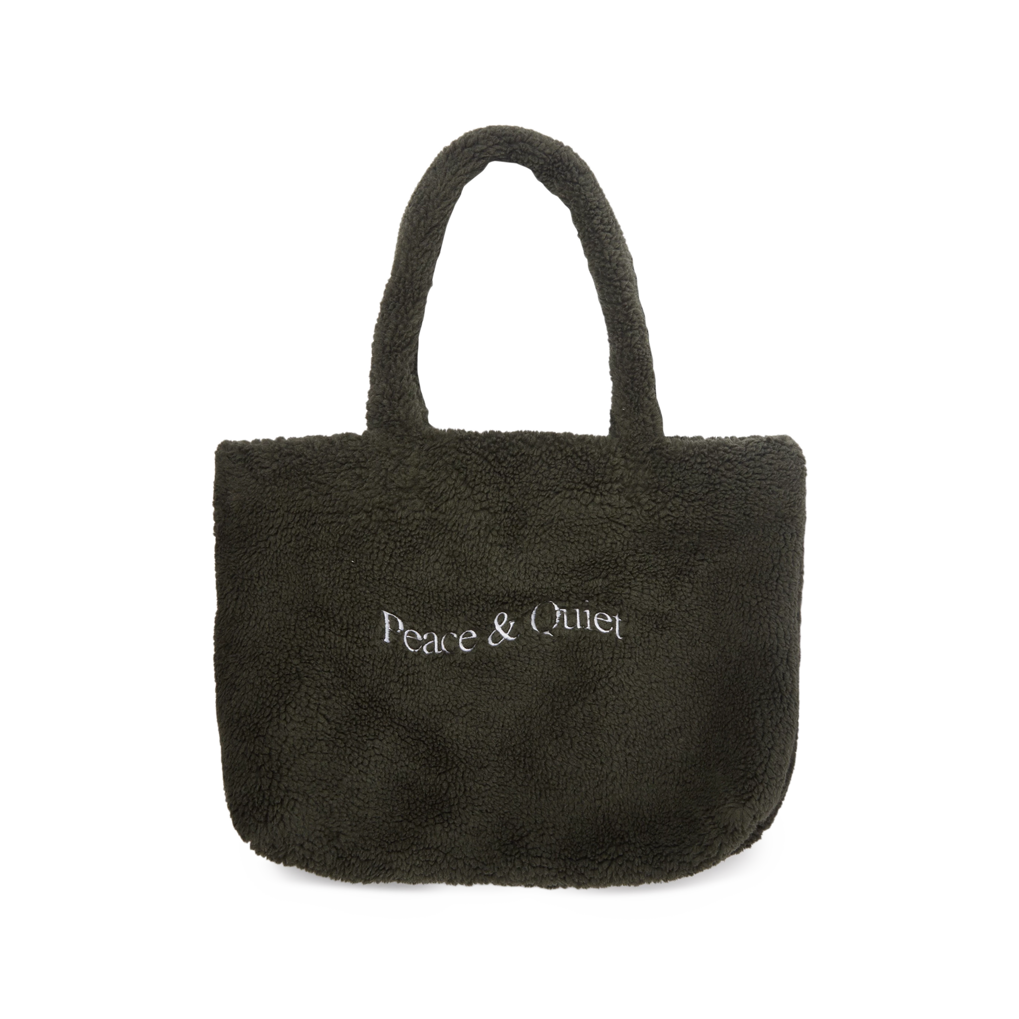 Museum of Peace & Quiet Wordmark Sherpa Tote Bag Forest