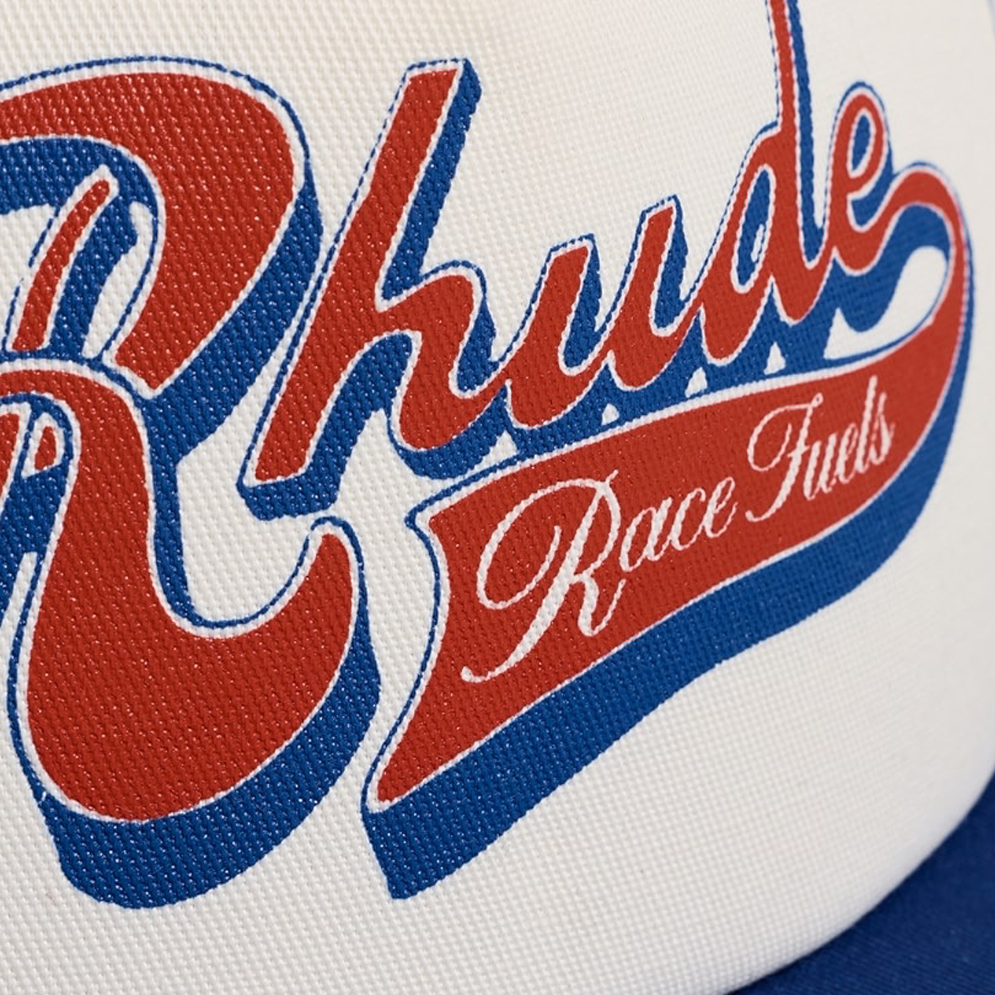 R H U D E Pit Stop Trucker Hat White/Blue/Red